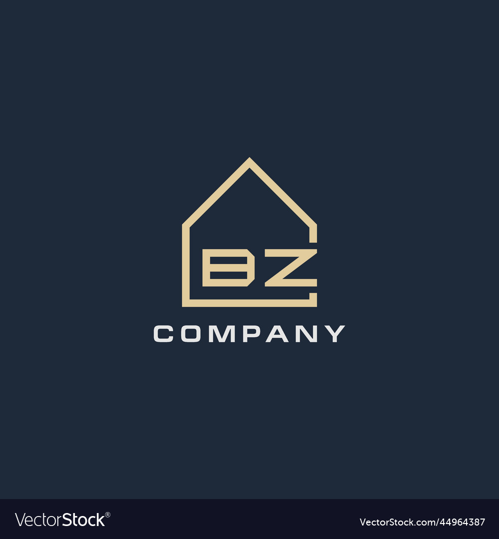 Initial letter bz real estate logo with simple