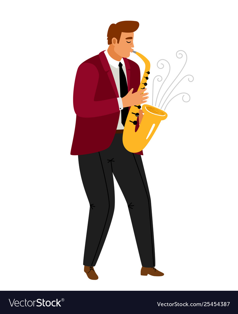 Jazz Music Saxophonist Player Royalty Free Vector Image 3870