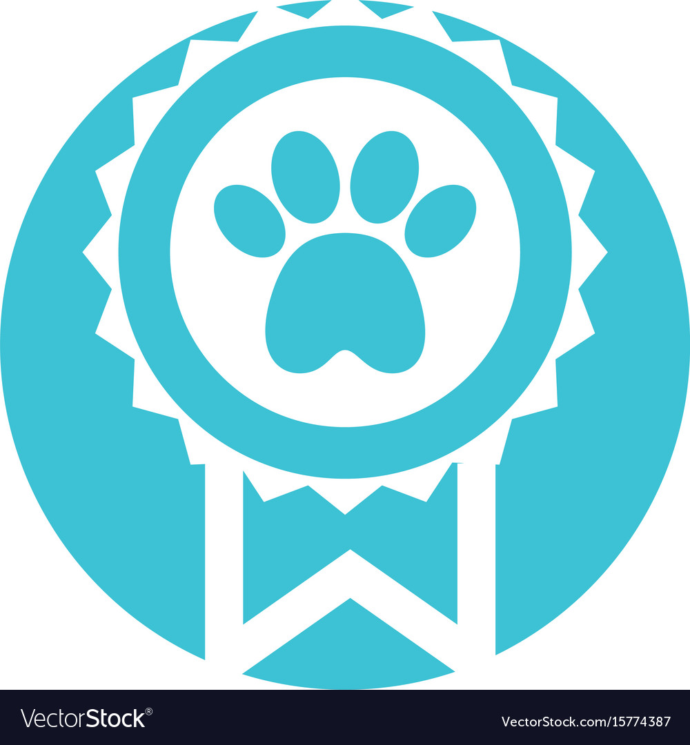 Medal with paw icon Royalty Free Vector Image - VectorStock