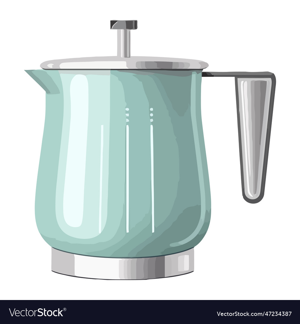 Metallic coffee pot with handle