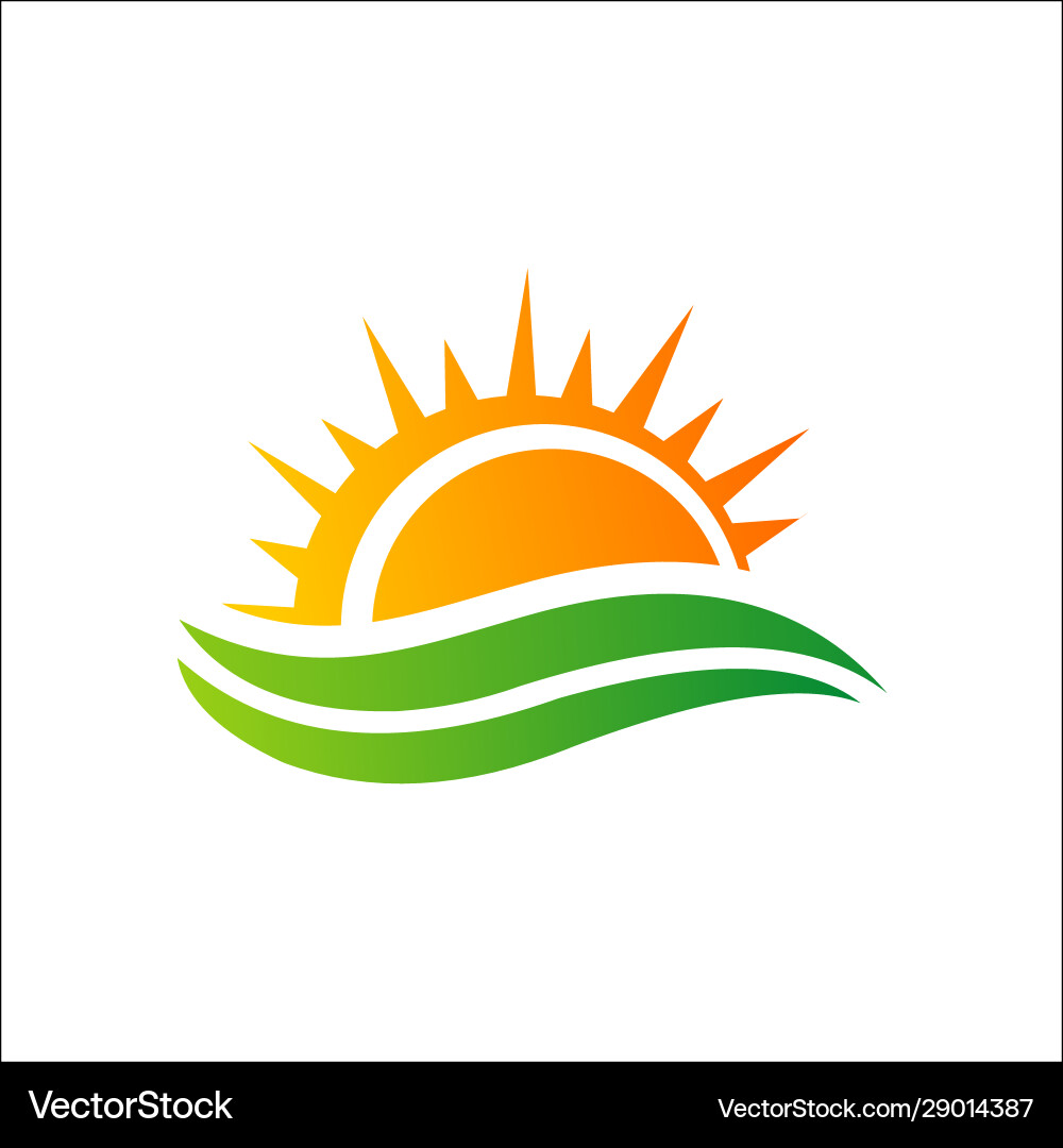 Sun logo icon template Royalty Free Vector Image