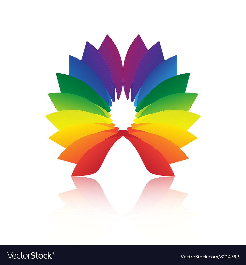 Abstract shape loop colorful icon with reflection
