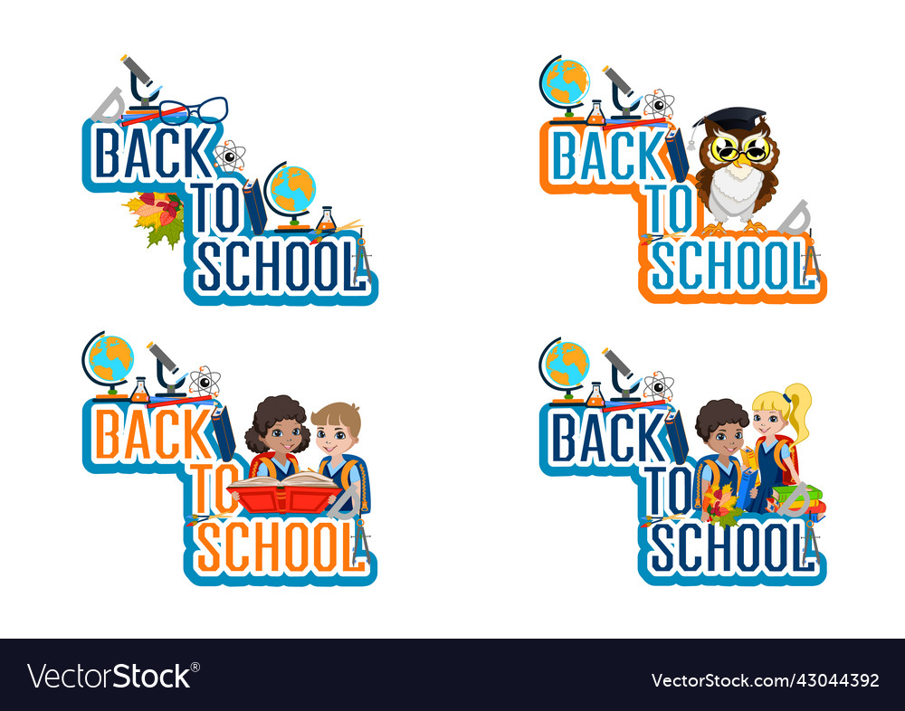 Back to school label set