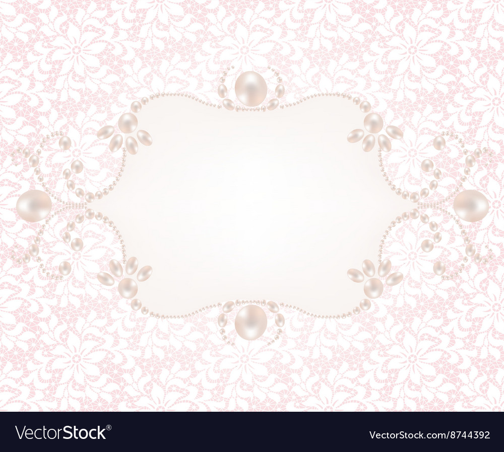 Background with pearl frame Royalty Free Vector Image