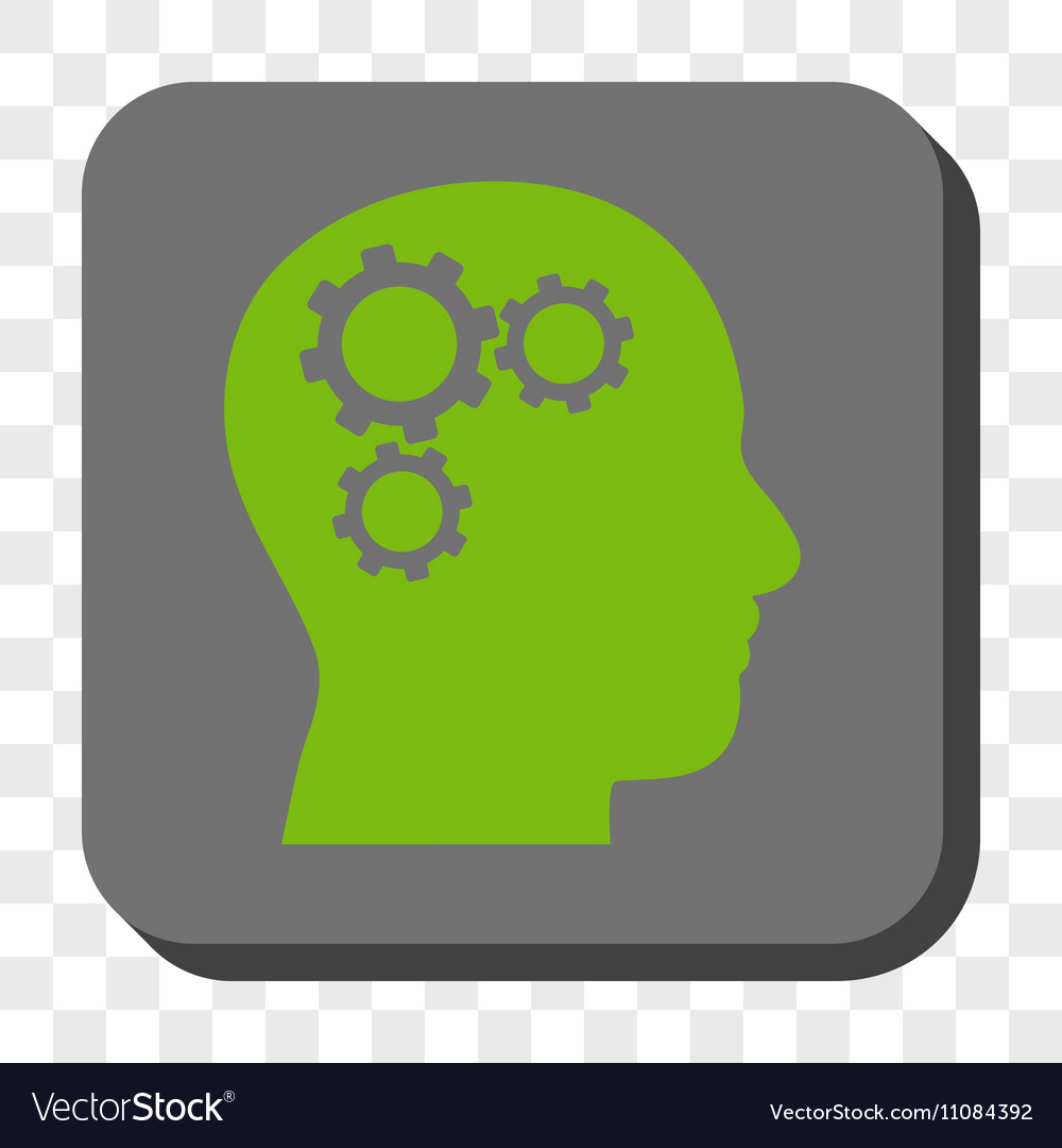 Brain gears rounded square button