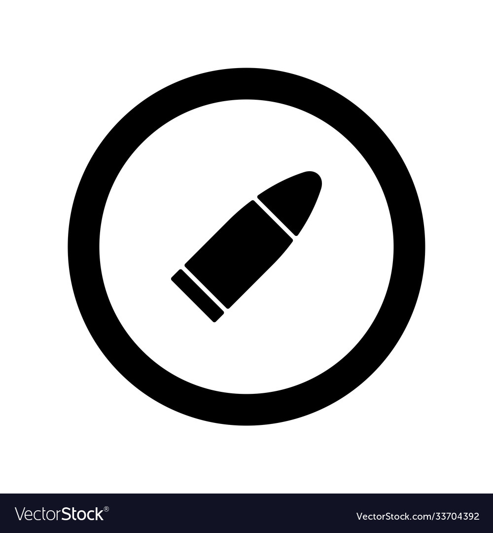 Bullet icon isolated black on white background