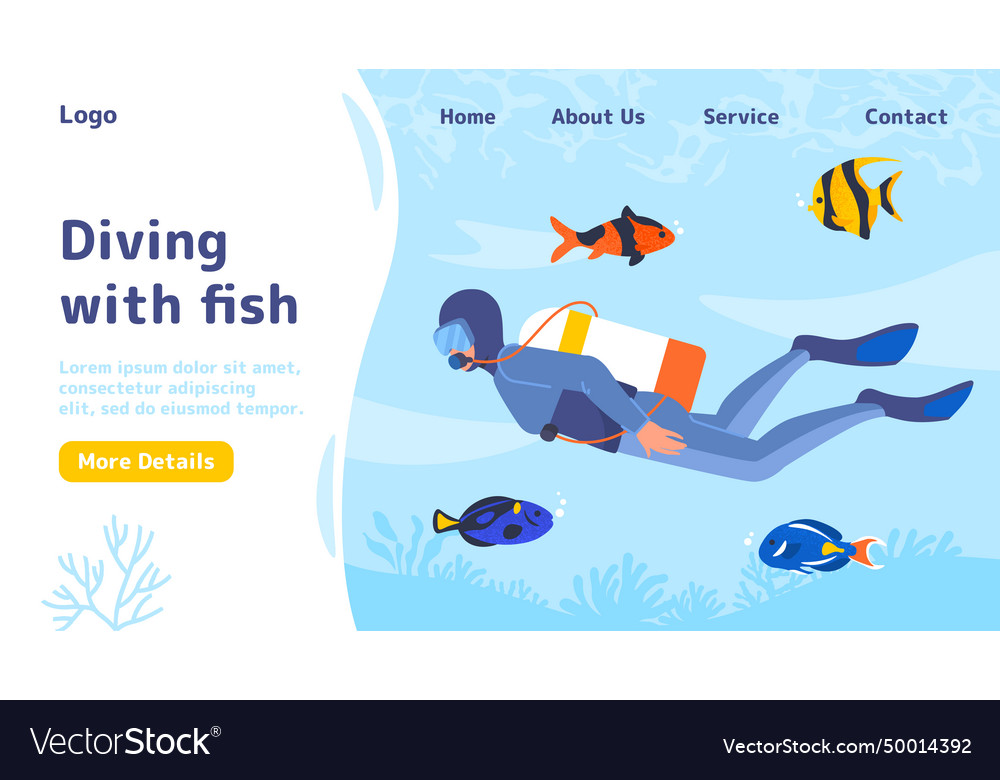 Diving with fish poster