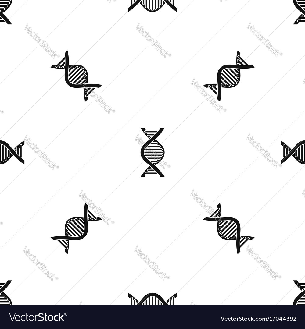 Dna strand pattern seamless black Royalty Free Vector Image