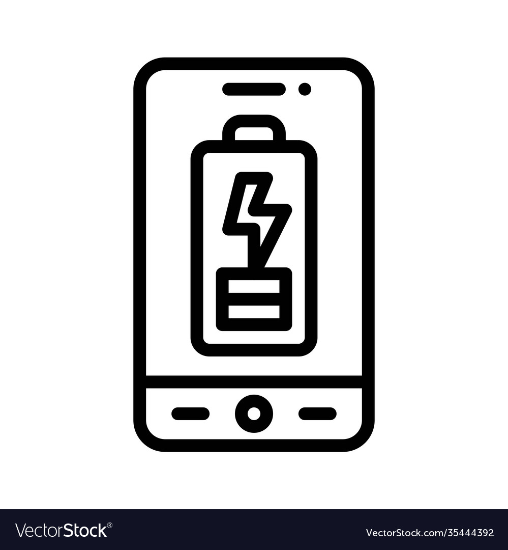 Low battery icon mobile application Royalty Free Vector