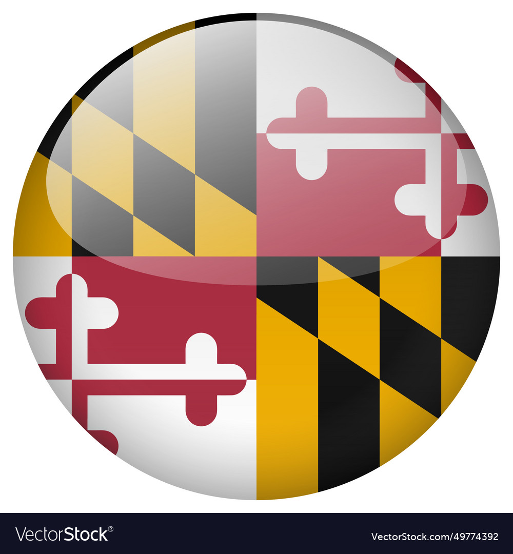 Maryland Flag Button Royalty Free Vector Image