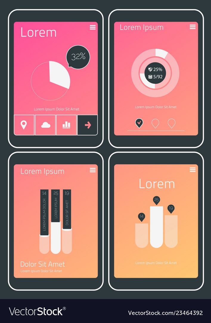 Download Mobile App Ui Chart And Diagram Screens Mockup Kit