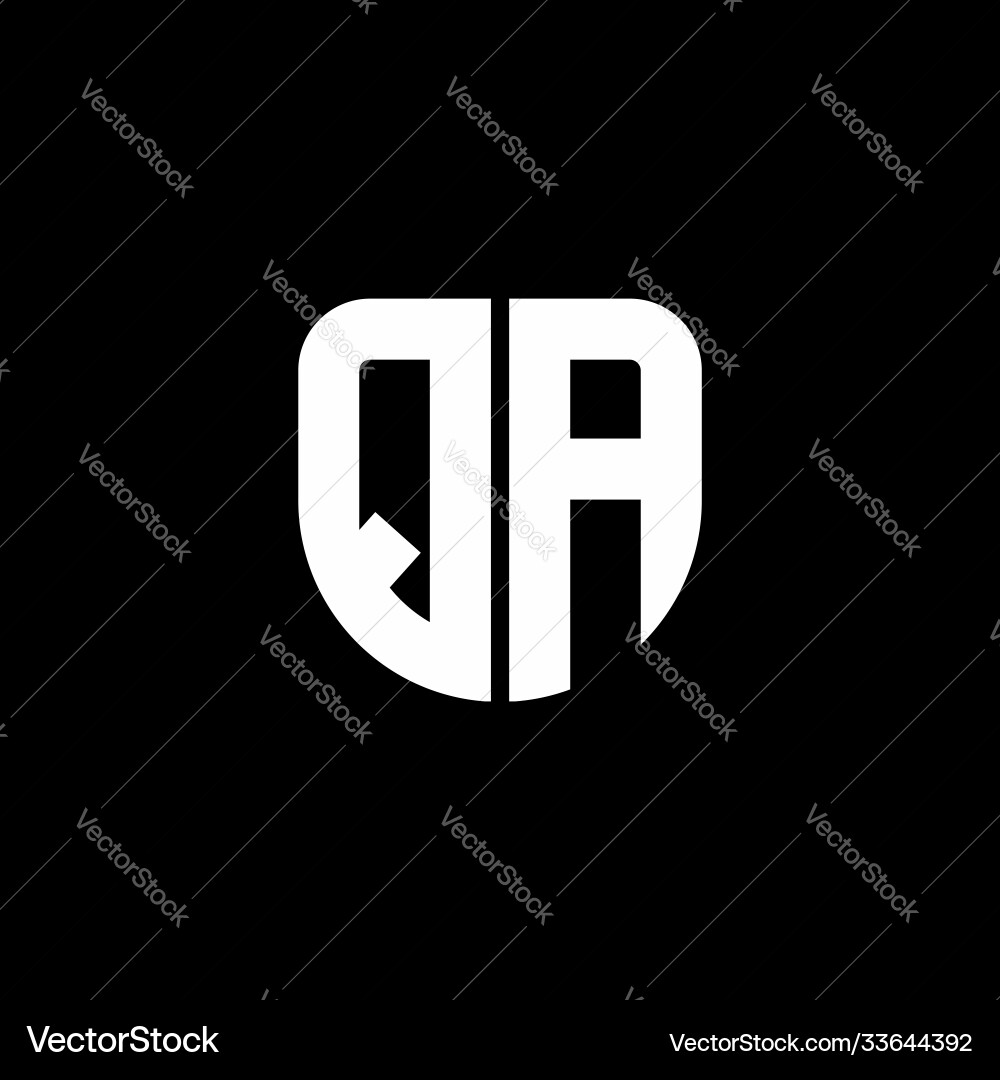 Qa logo monogram with circular shape shield Vector Image
