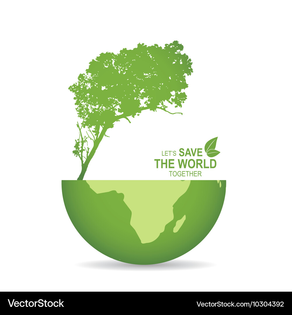 Save The World Poster Design Template With Globe Vector Image