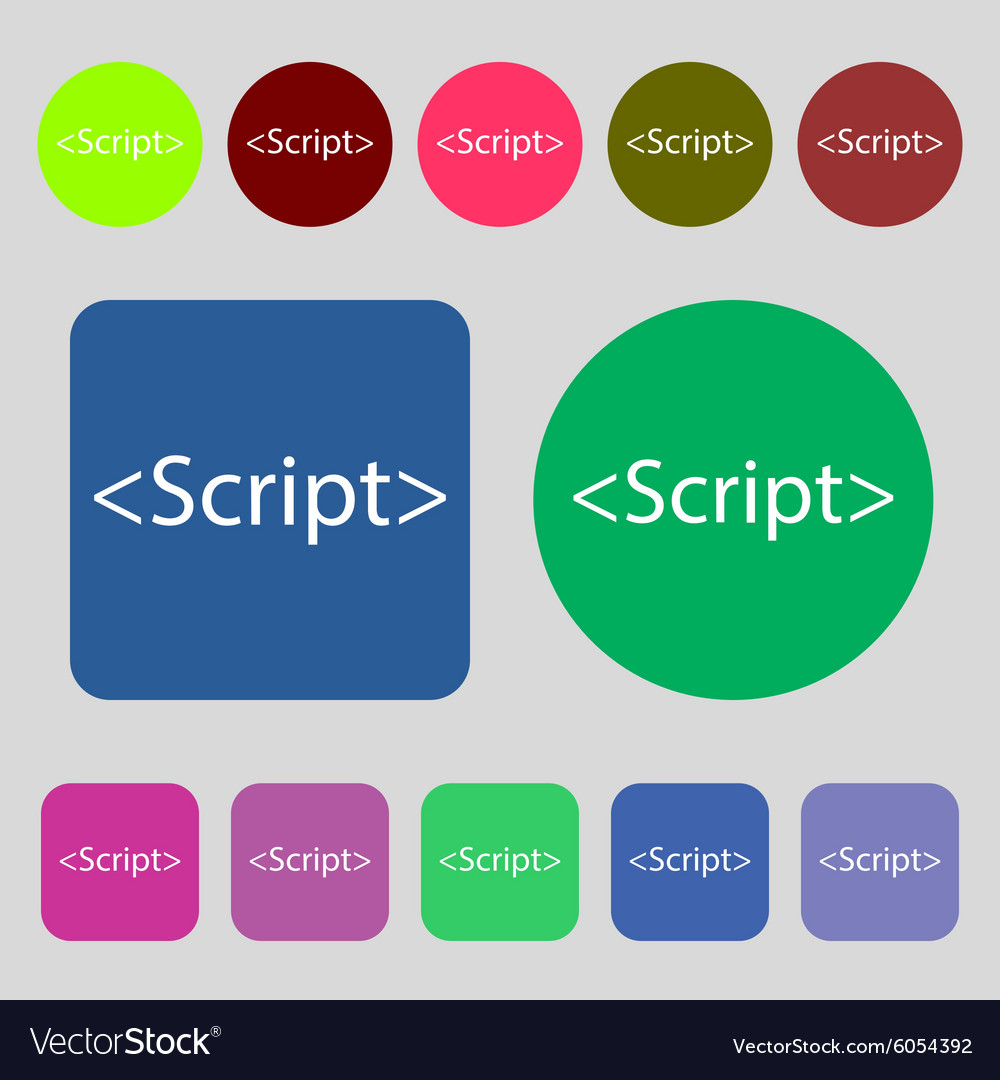Script sign icon javascript code symbol 12 colored