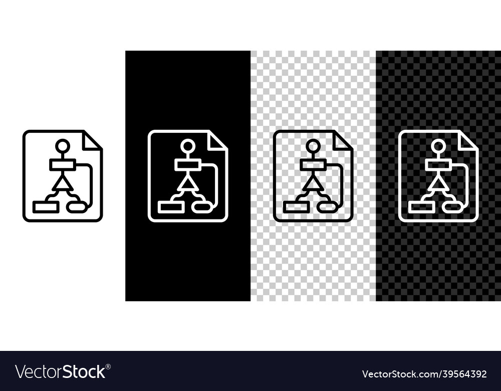 Set line tile flowchart for program design vector image Set line tile flowchart for program design