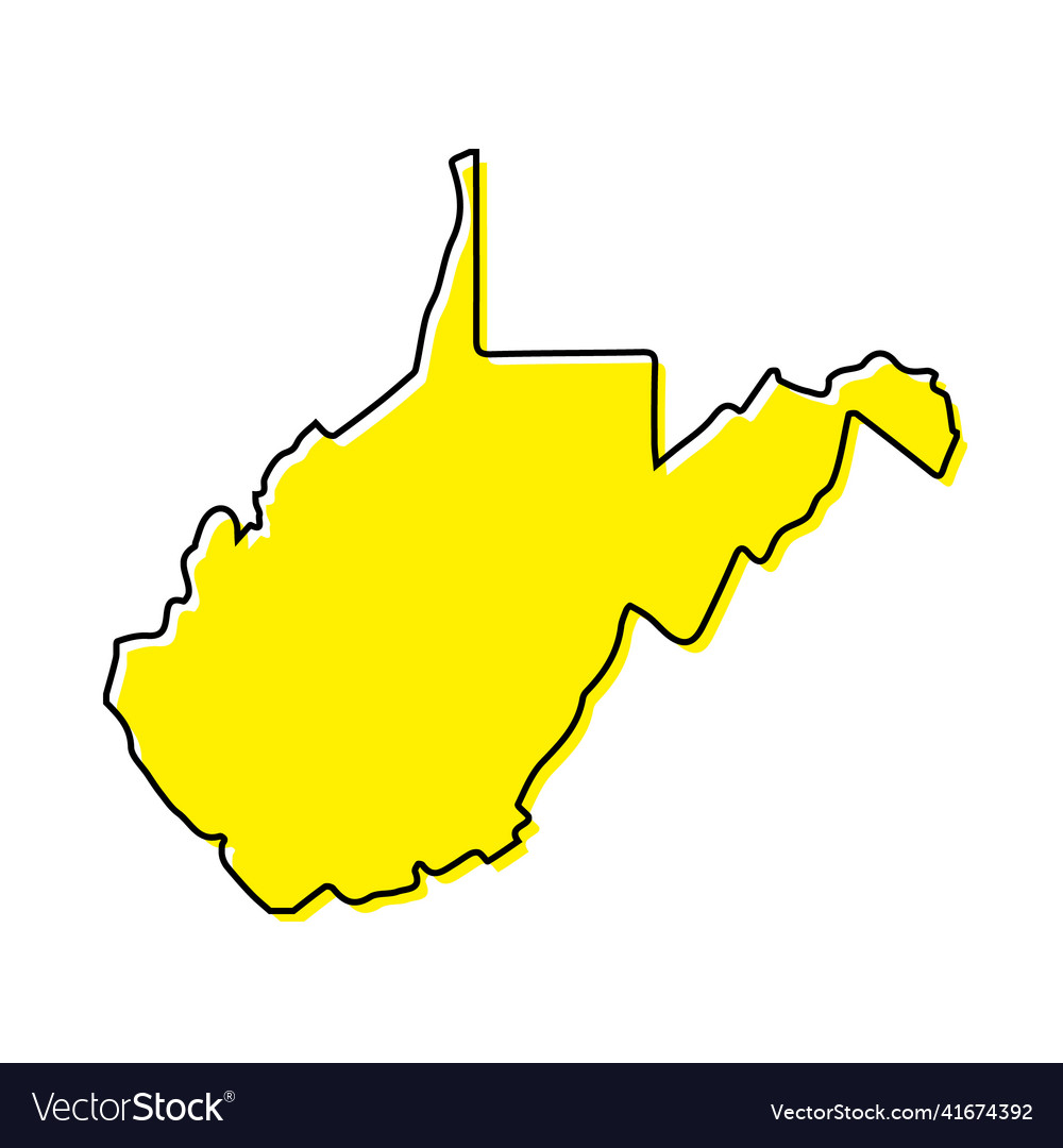 Simple Outline Map Of West Virginia Is A State Vector Image 41 OFF