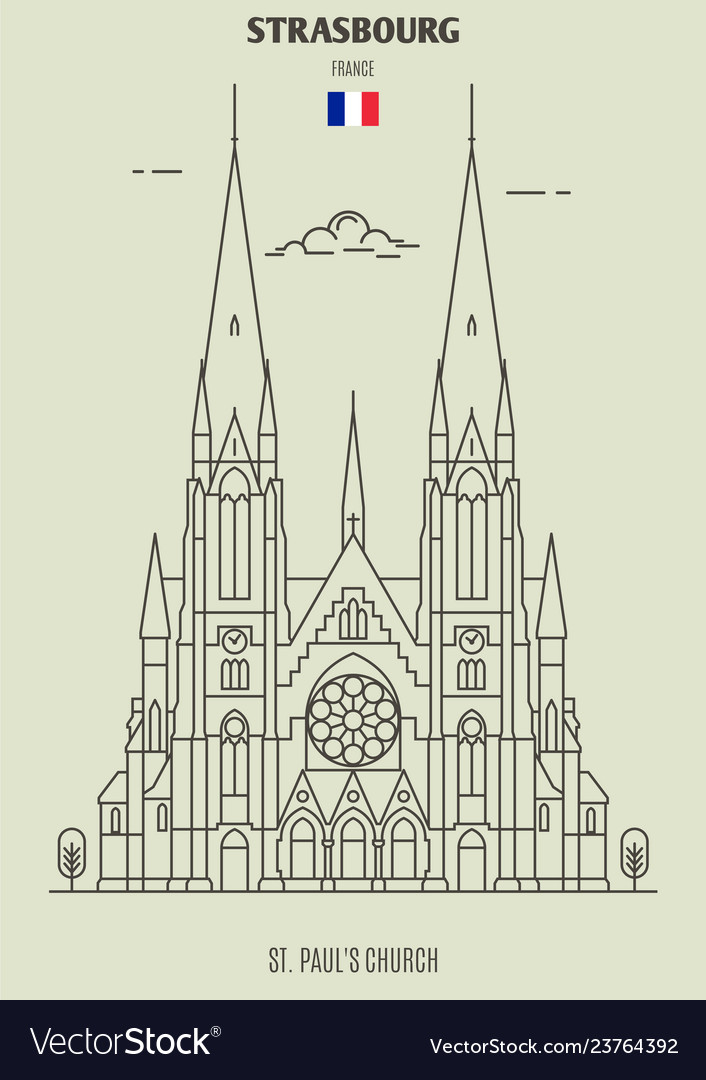 St pauls church of strasbourg Royalty Free Vector Image