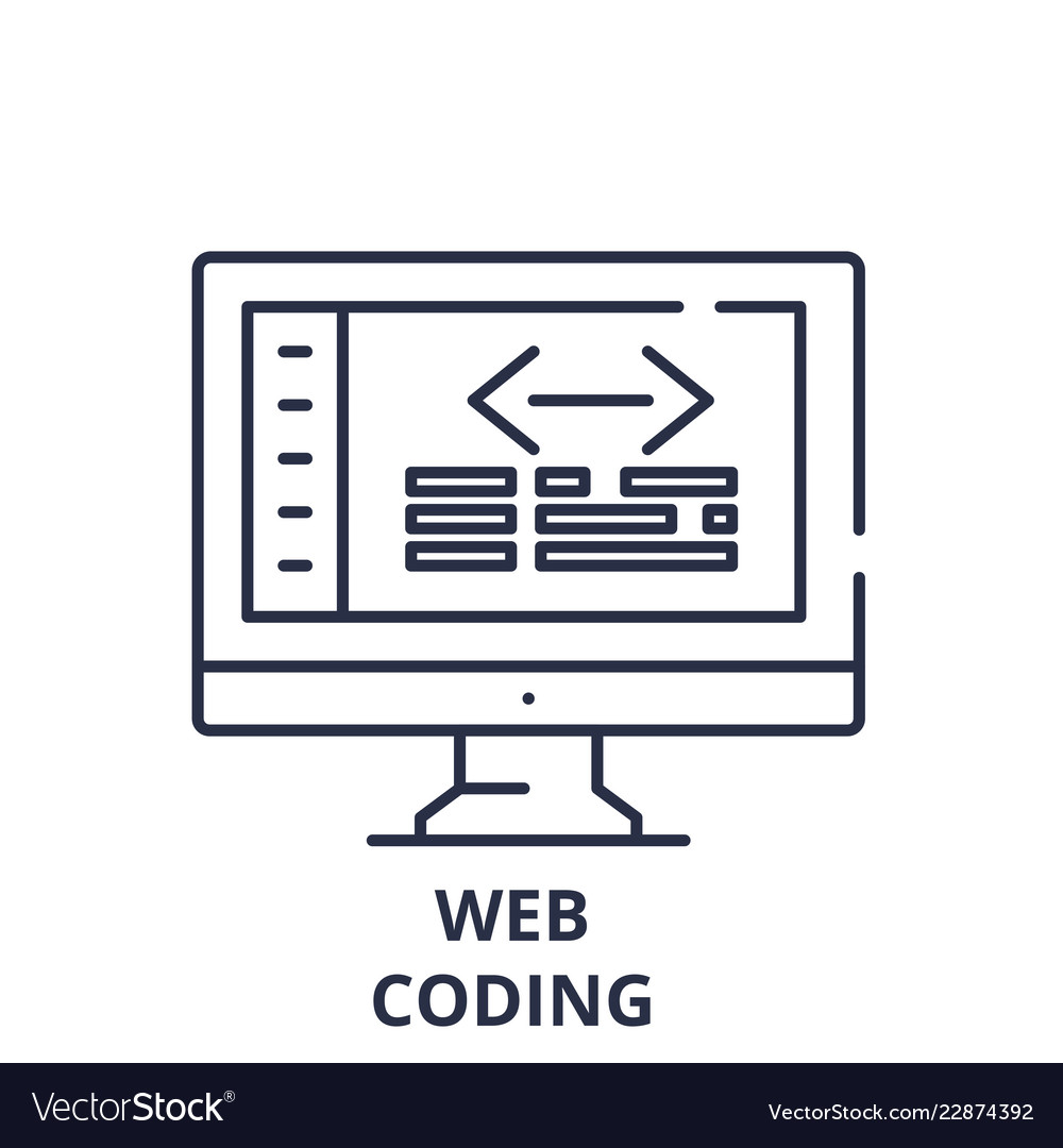 Web coding line icon concept