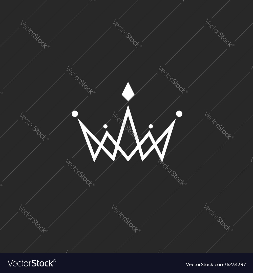 crown logo monogram mockup black and white royal vector image crown logos