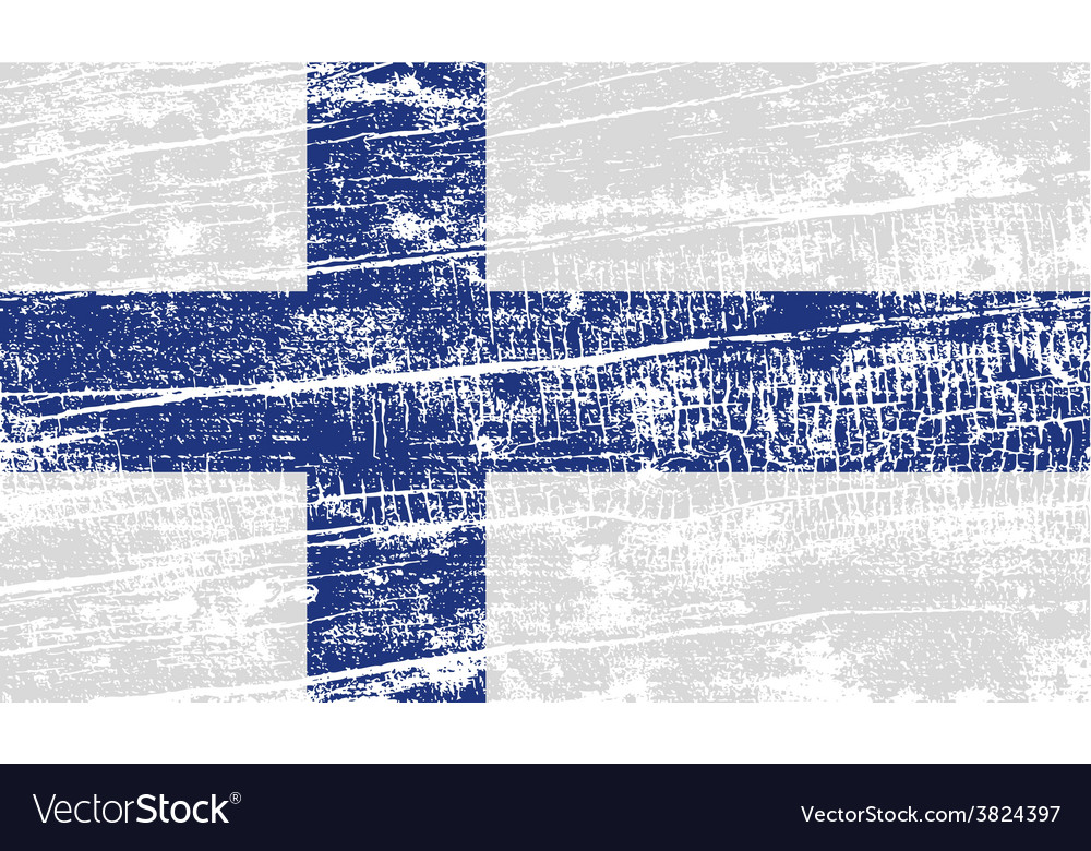 Flag of finland with old texture Royalty Free Vector Image