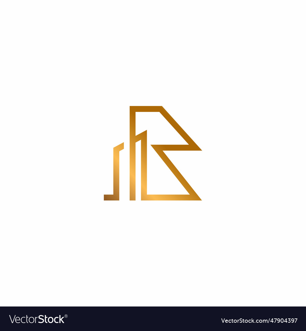 Letter B Building Logo Design Line Royalty Free Vector Image