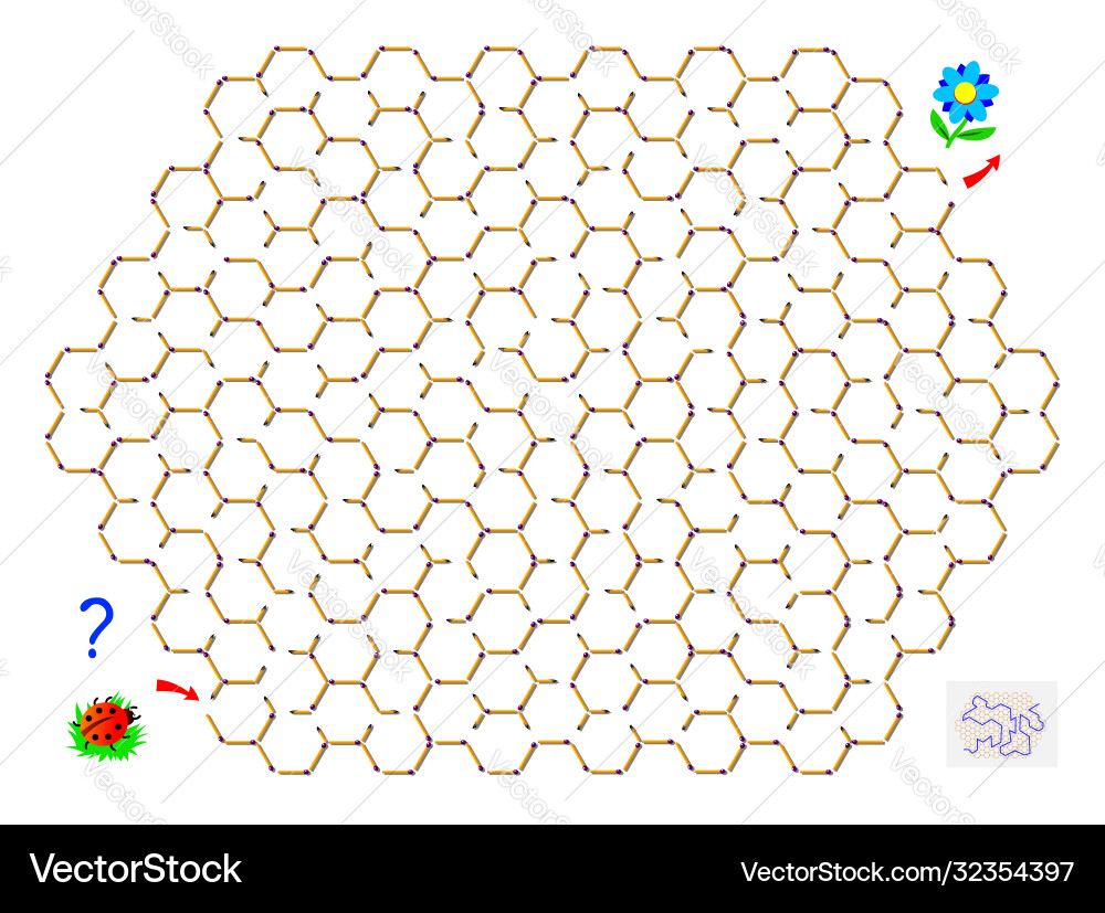 Logic puzzle game with labyrinth for children Vector Image