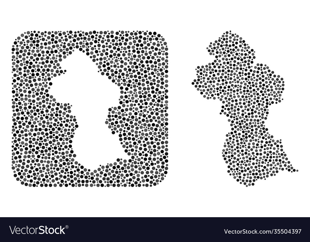 Map guyana - dot mosaic with stencil