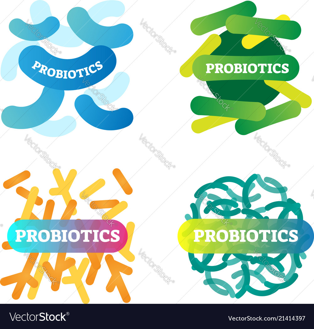 Probiotics logo icon collection digestive health