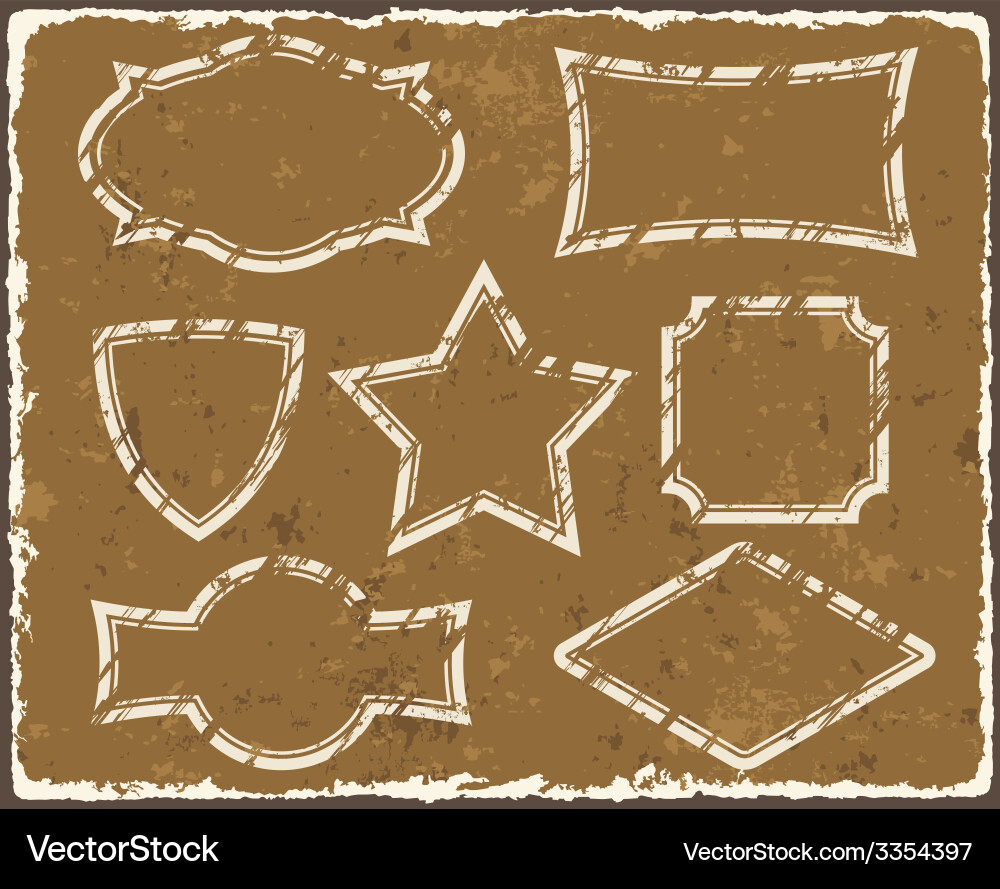 Set retro style grunge frames Royalty Free Vector Image