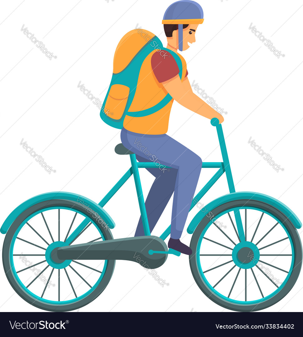 Fast food bike delivery icon cartoon style Vector Image