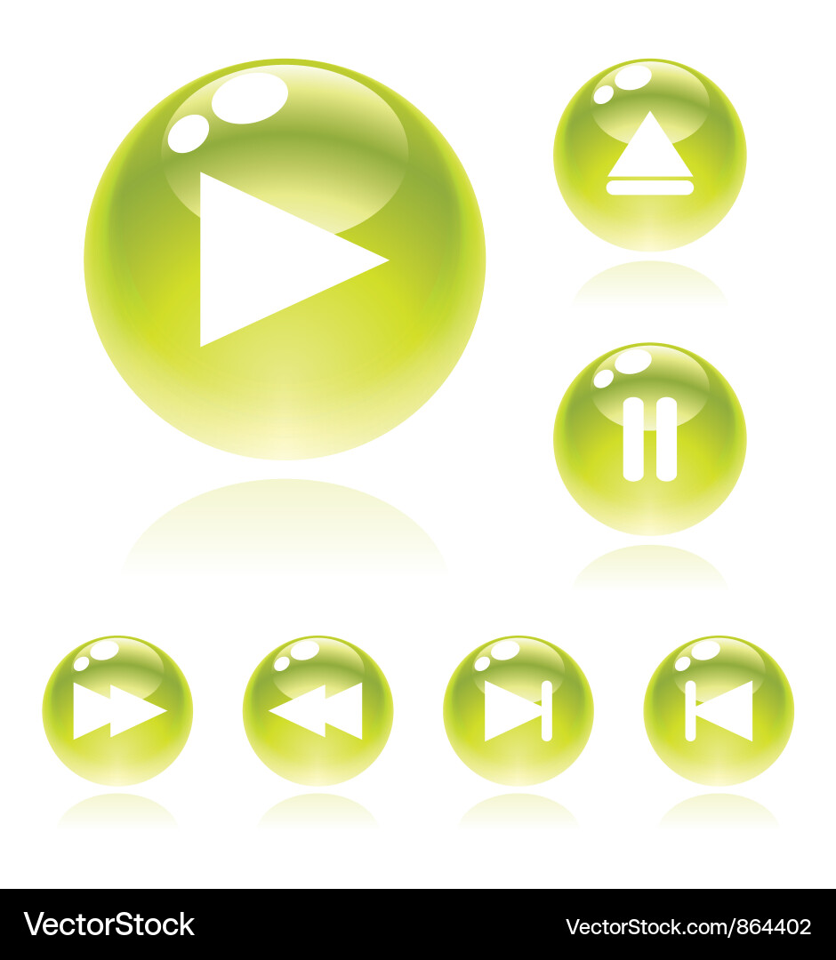 Glossy buttons set Royalty Free Vector Image - VectorStock