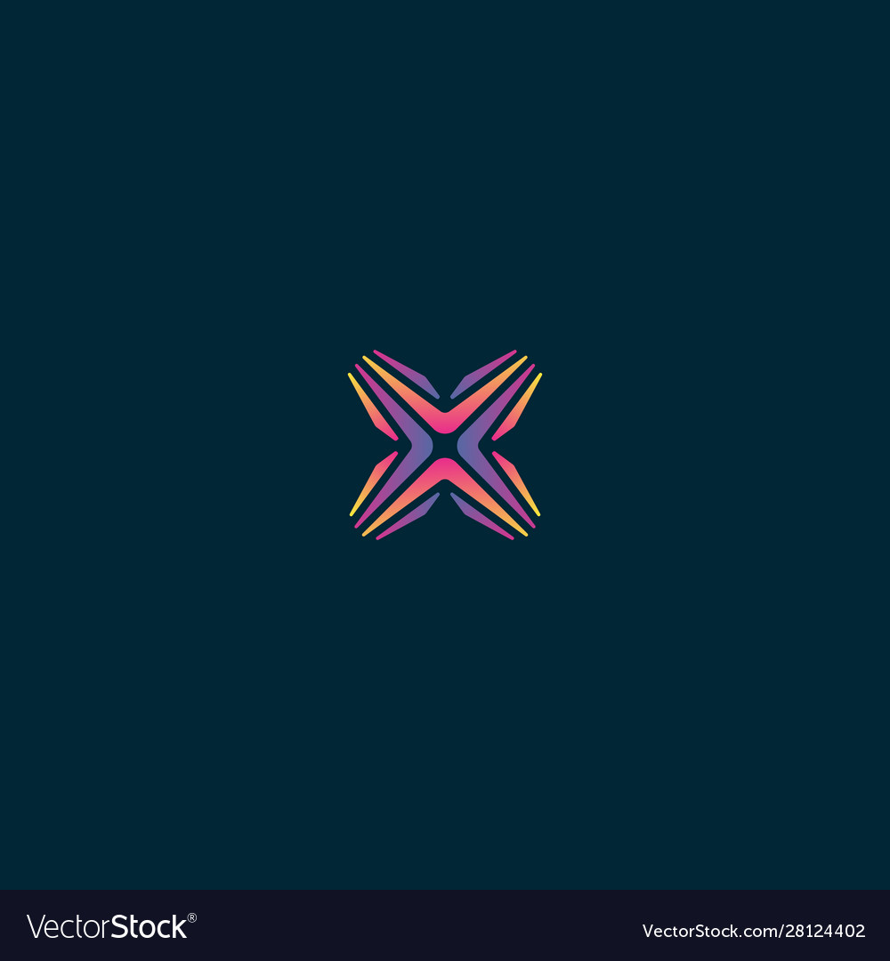 Initial letter x logo design unique colorful