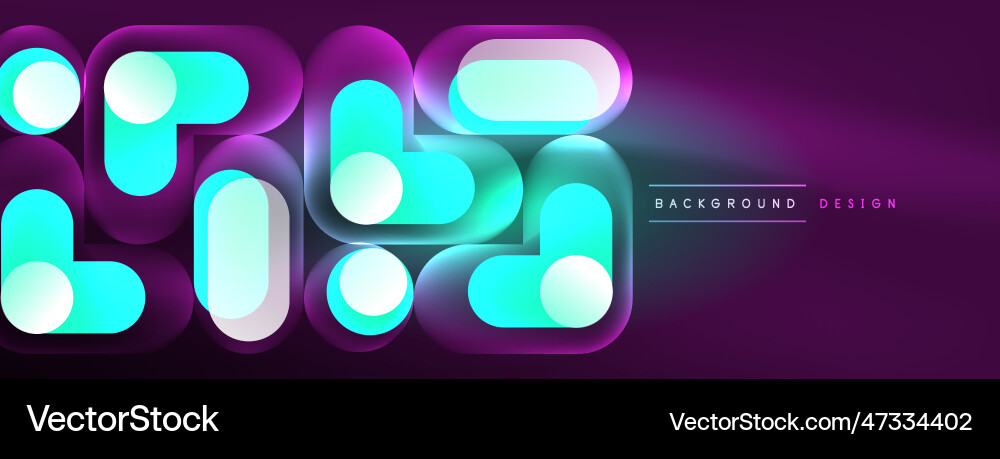 Neon circle abstract background template Vector Image
