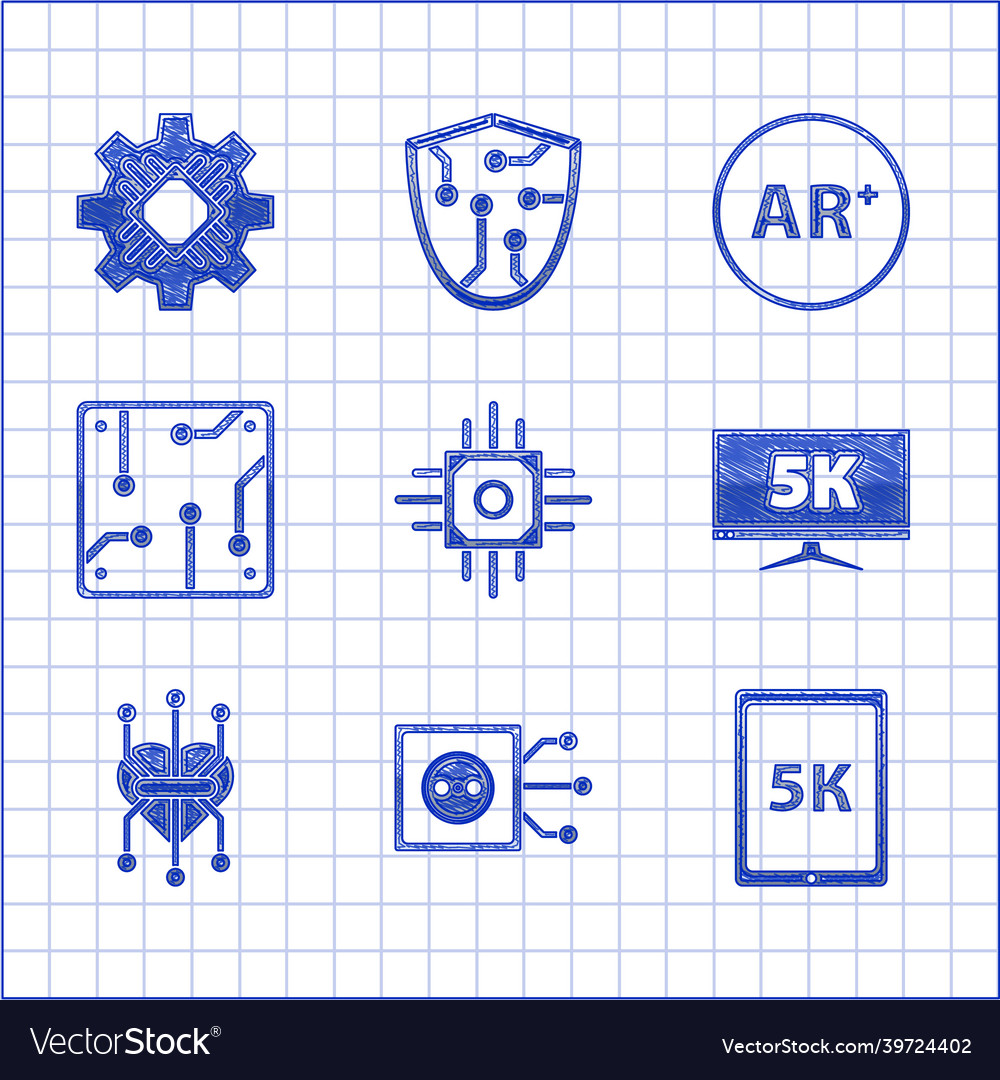 Set processor remote control tablet with text 5k vector image Set processor remote control tablet with text 5k