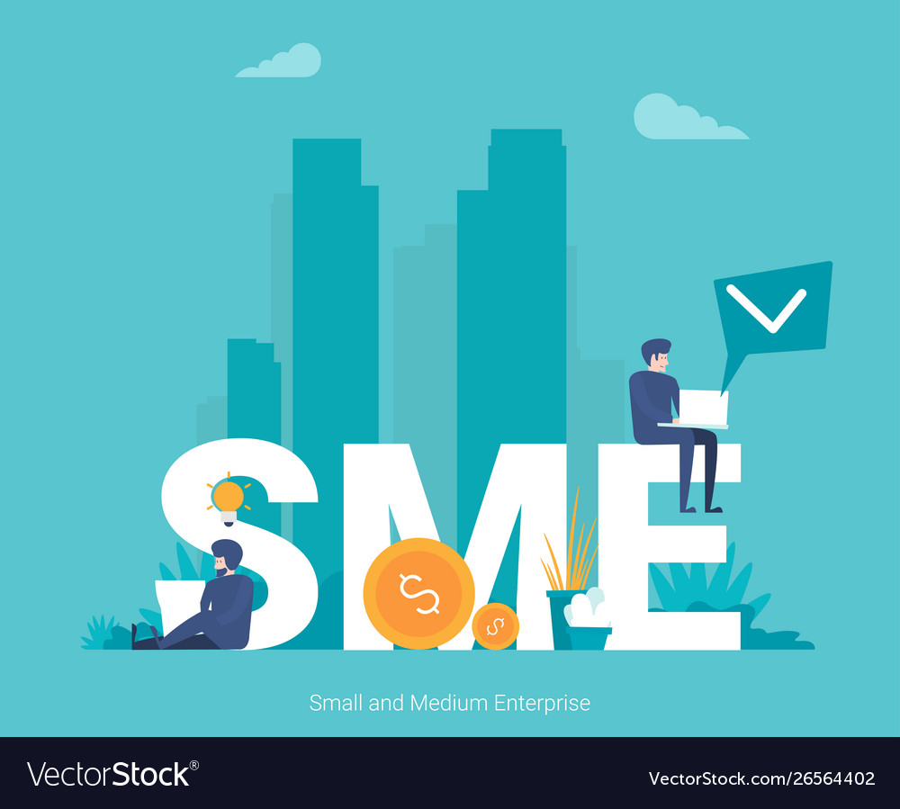 Sme small and medium enterprise concept with Vector Image