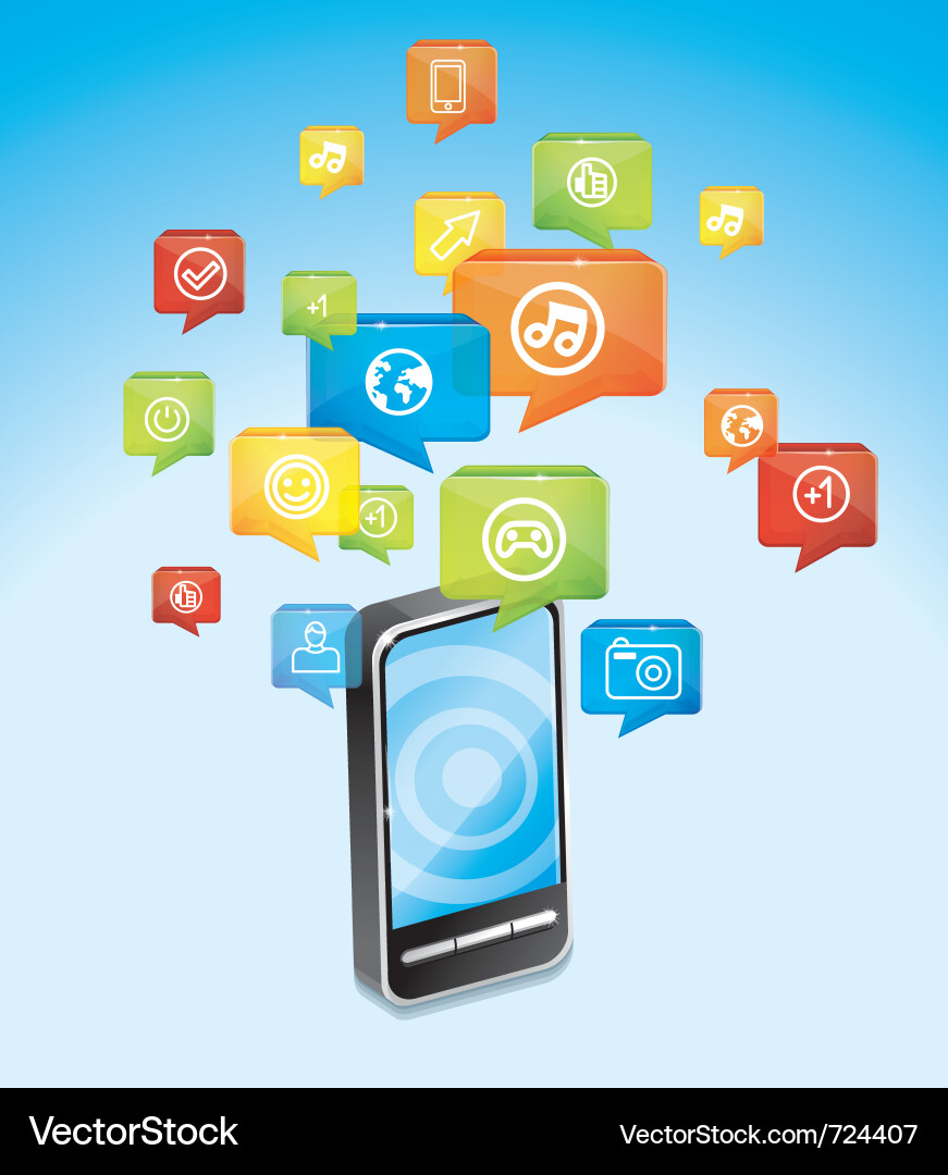 Abstract background with mobile phone and transpar