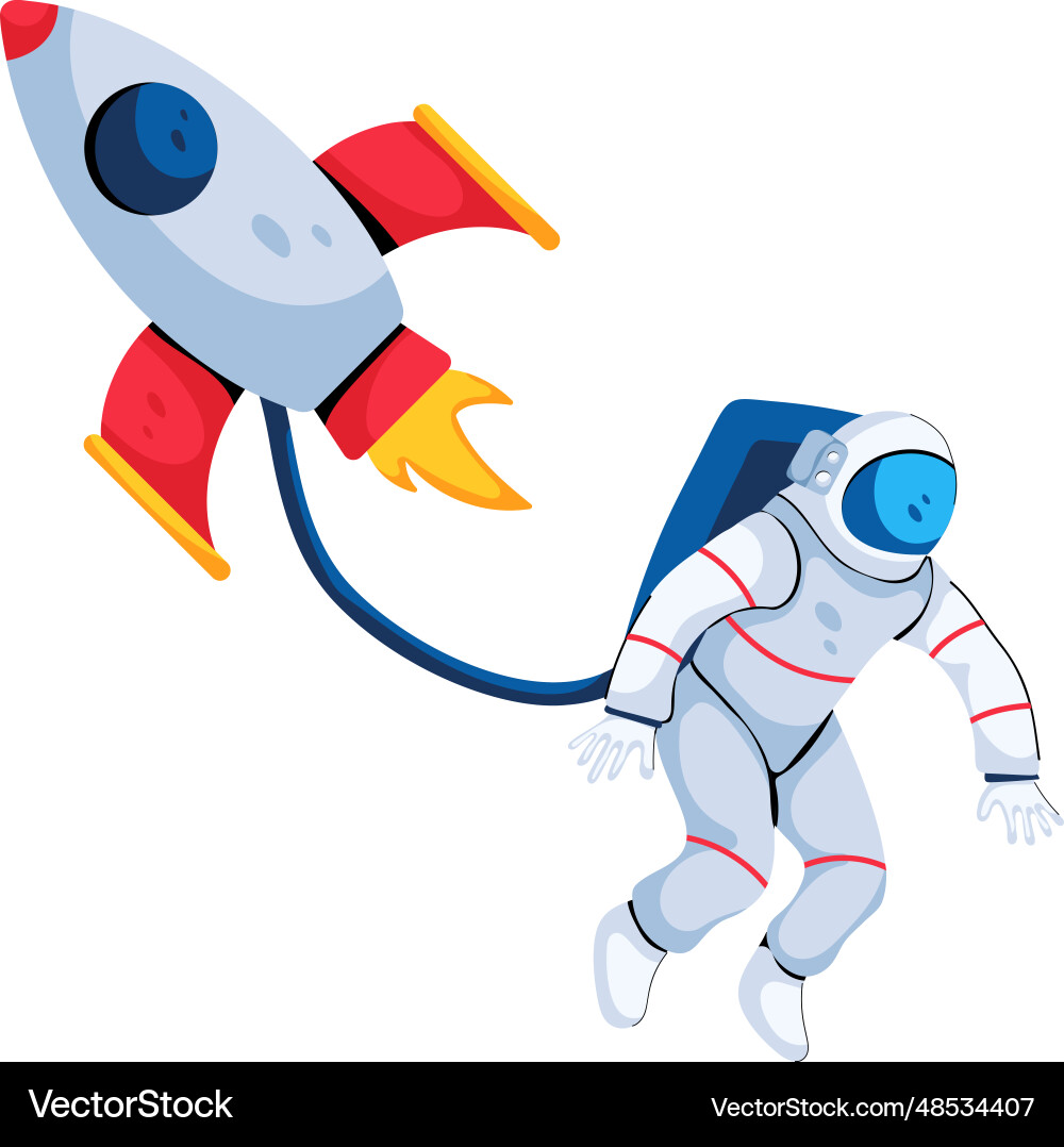 Astronaut rocket Royalty Free Vector Image - VectorStock