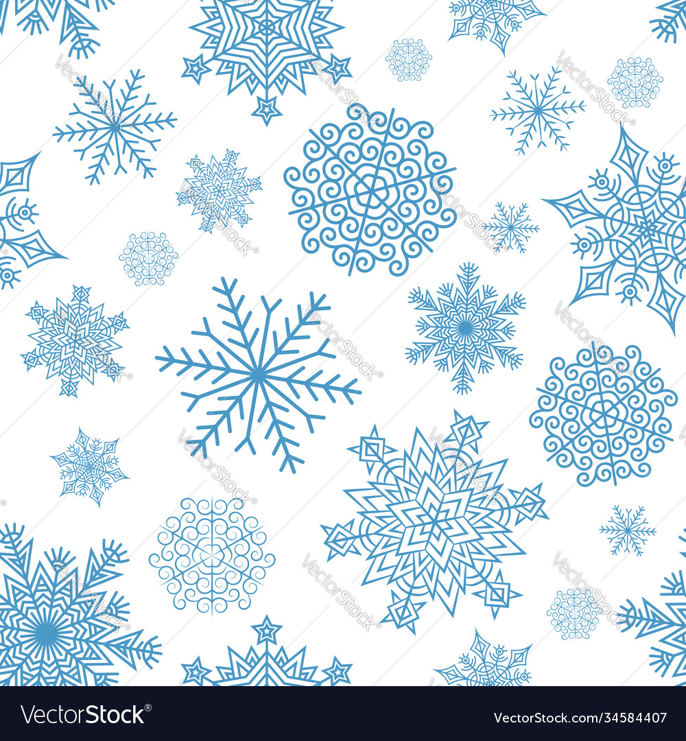 Blue Snowflakes Royalty Free Vector Image - Vectorstock