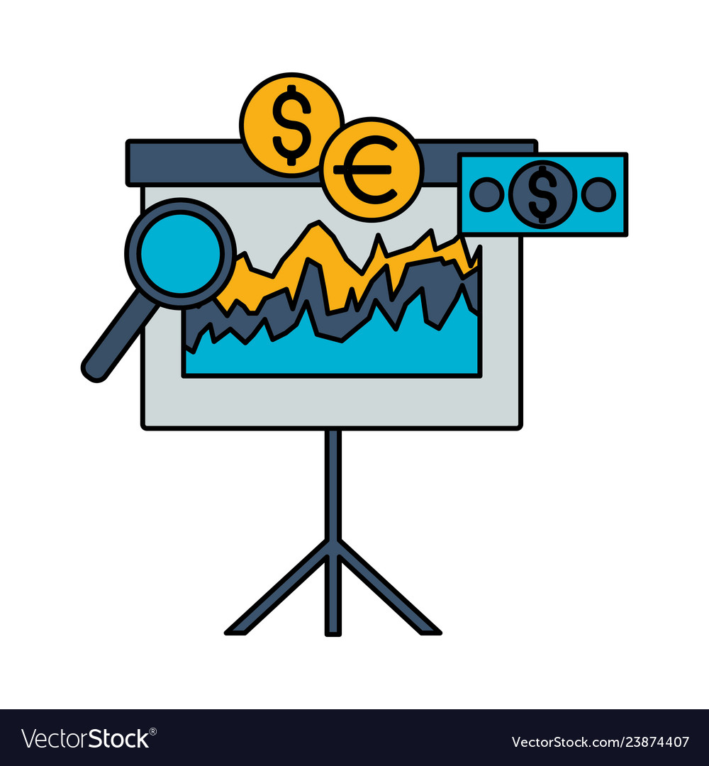 Board presentation money stock market Royalty Free Vector