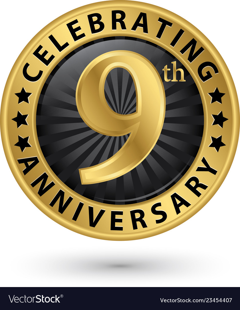 Golden 9th Anniversary Symbol PNG Images PSDs For Download, 49% OFF