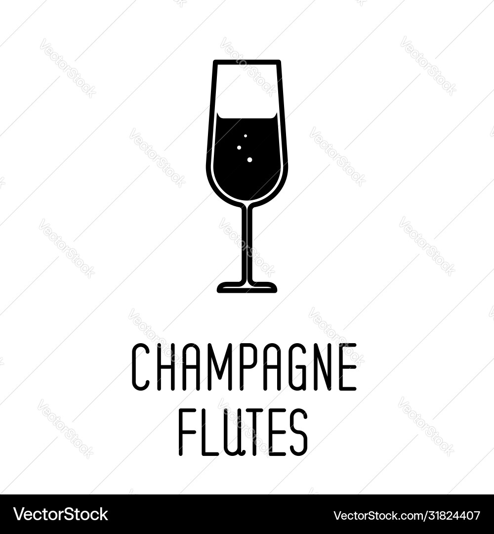 Champagne glass line icon Royalty Free Vector Image