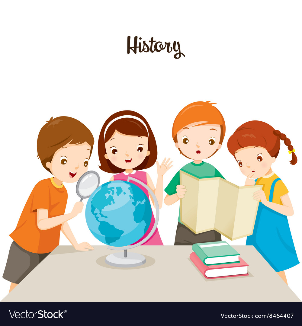 Children in history class Royalty Free Vector Image