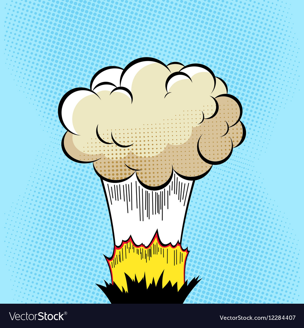 Cloud after the boom comic book explosion Vector Image