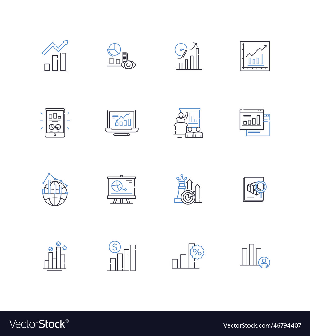 Data line icons collection