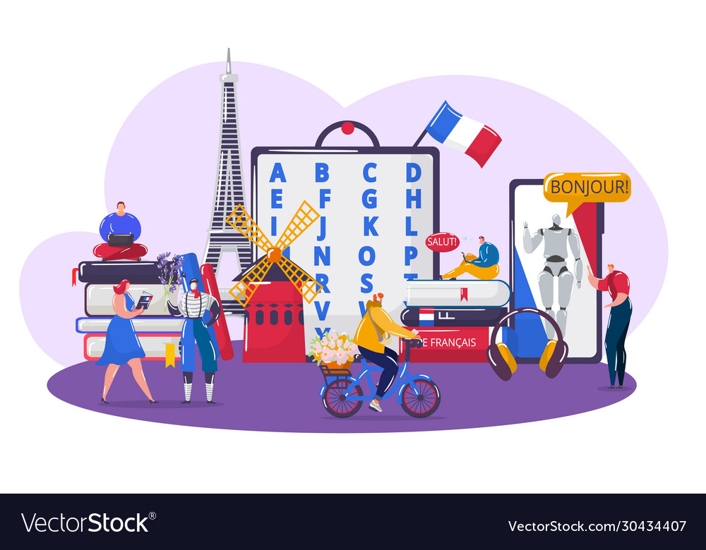 Learning French Language Royalty Free Vector Image