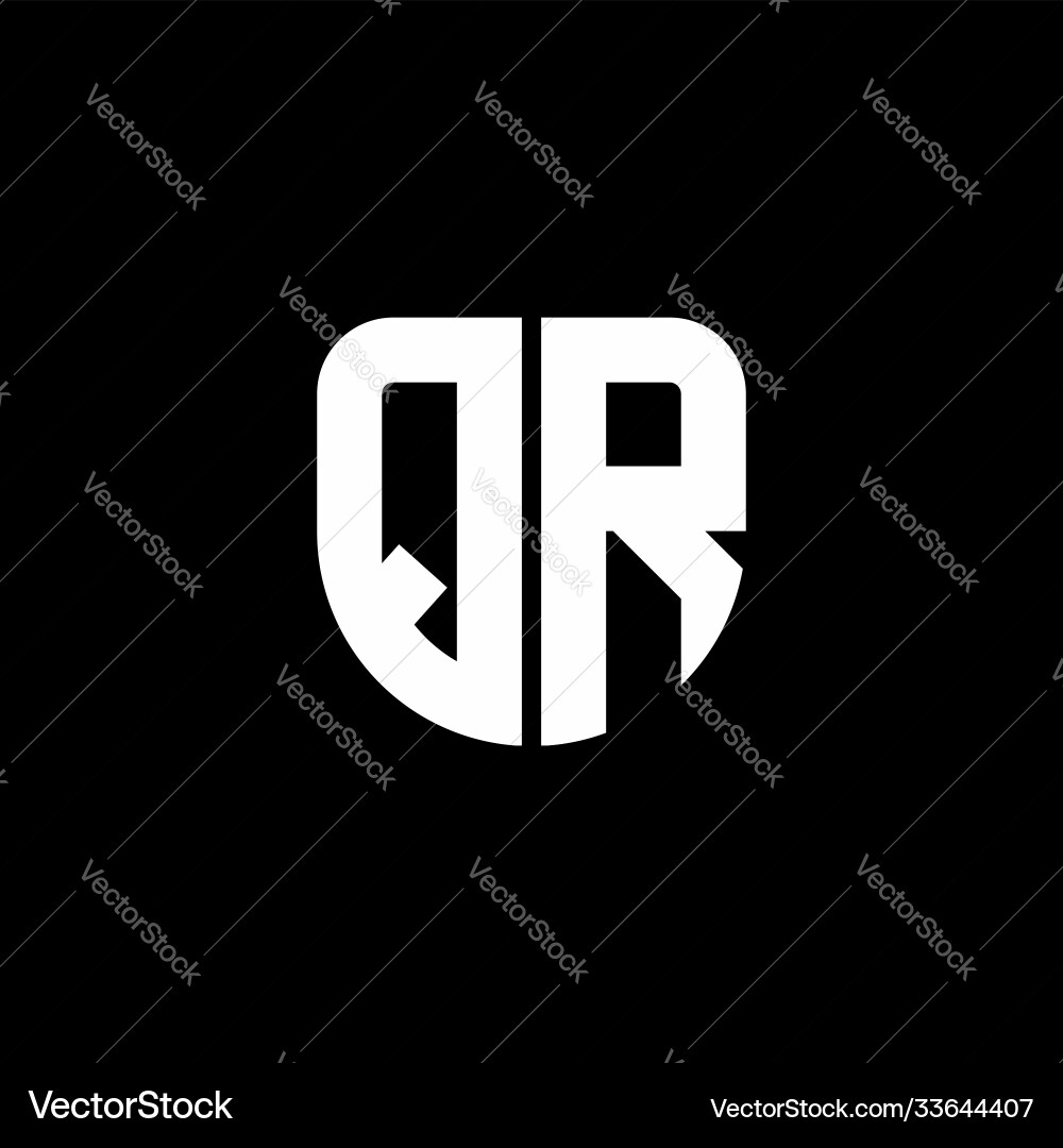 Qr logo monogram with circular shape shield Vector Image