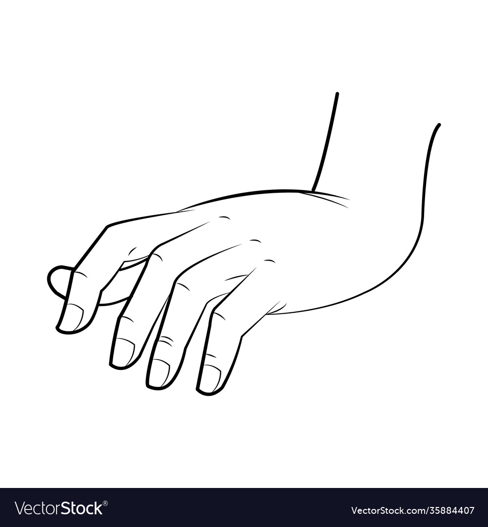 Sketch hand seated Royalty Free Vector Image - VectorStock