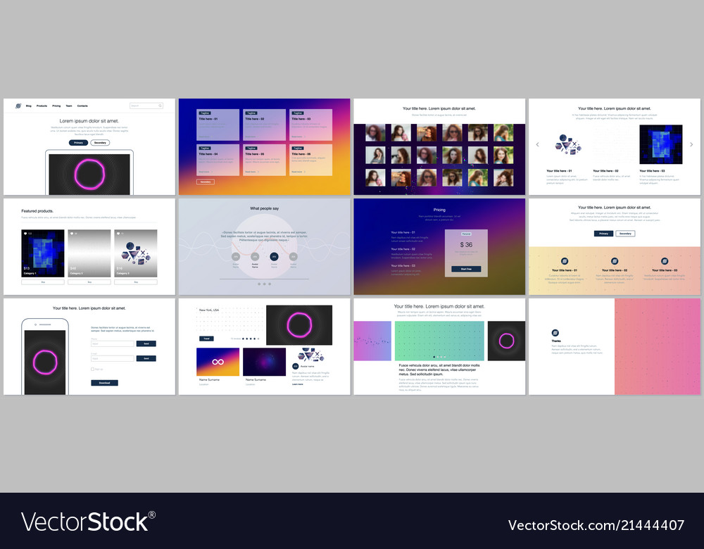 Templates for website design minimal Royalty Free Vector