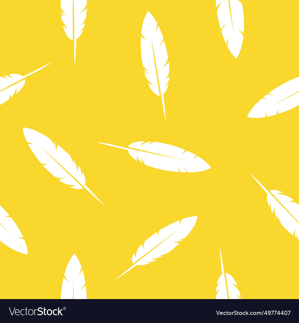 Yellow pattern birds feather- seamless