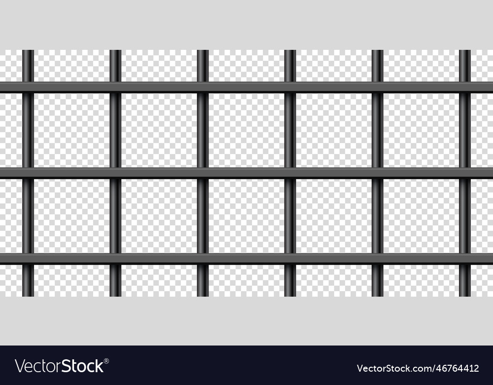 Black realistic metal prison bars detailed jail Vector Image